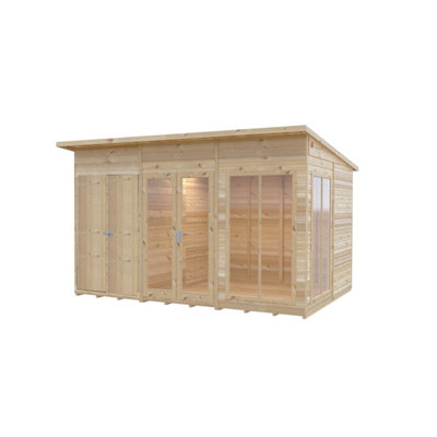 Lela 12 x 8 Summerhouse including Storage - L282.1 x W371.4 x H227.5 cm - 3