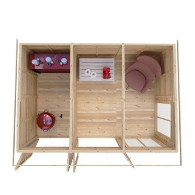Lela 12 x 8 Summerhouse including Storage - L282.1 x W371.4 x H227.5 cm - 4