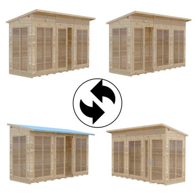 Lela 12x4 Summerhouse including Storage - L162.1 x W371.4 x H229.9 cm - 6