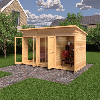 Lela 12x6 Summerhouse including Storage - L222.8 x W371.4 x H229.1 cm - 3