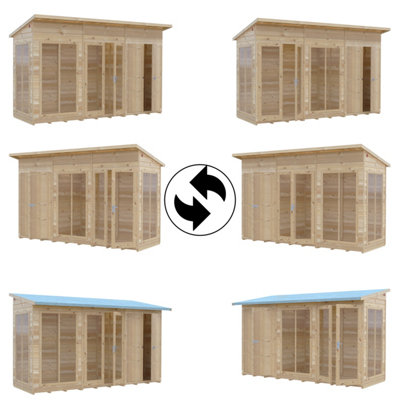 Lela 16x4 Summerhouse including Storage - L162.1 x W490.4 x H229.9 cm - 5