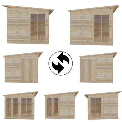 Lela 16x8 Summerhouse including Storage - L282.1 x W490.4 x H227.5 cm - 4
