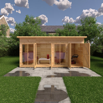 Lela 16x8 Summerhouse including Storage - L282.1 x W490.4 x H228.2 cm