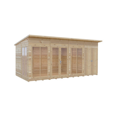 Lela 16x8 Summerhouse including Storage - L282.1 x W490.4 x H228.2 cm - 3