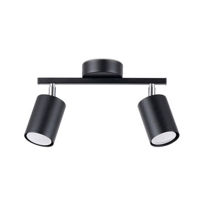 Lemmi Steel Black 2 Light Classic Ceiling Light