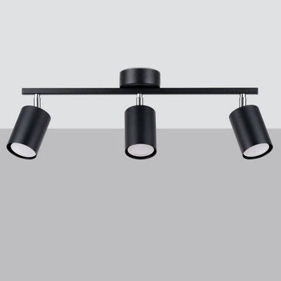 Lemmi Steel Black 3 Light Classic Ceiling Light