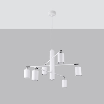 Lemmi Steel White 6 Lights Modern Chandelier