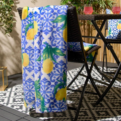 Lemon Throw Polar Fleece Picnic Travel Warm Sofa Chair Blanket Soft Bedspread