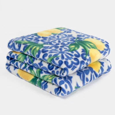 Lemon Throw Polar Fleece Picnic Travel Warm Sofa Chair Blanket Soft Bedspread - 5
