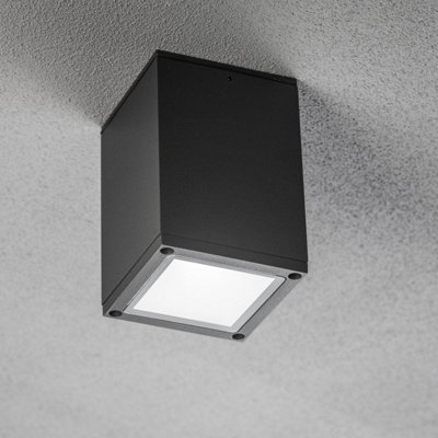 LEN - CGC Dark Grey Anthracite Outdoor Surface Mount Downlight Porch Canopy Spotlight IP54