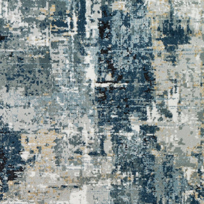 LENA Abstract Modern Marble Denim Area Rug 160 x 220 cm