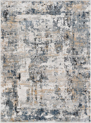 LENA Abstract Modern Marble Medium Grey Area Rug 140 x 200 cm