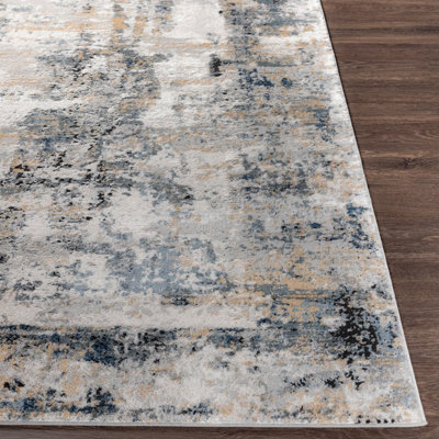 LENA Abstract Modern Marble Medium Grey Area Rug 160 x 220 cm