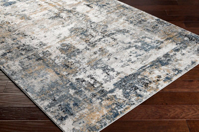 LENA Abstract Modern Marble Medium Grey Area Rug 160 x 220 cm