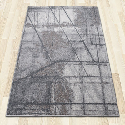 Lena Dull Grey Beige Rug 120cm x 170cm