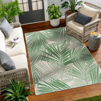 LENNIE In- & Outdoor Area Coastal Forest Green Area Rug 160 x 213 cm ...
