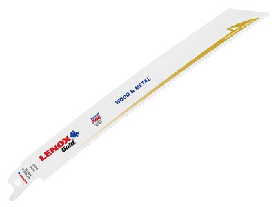 LENOX 21065810GR 810GR Gold Metal Cutting Reciprocating Saw Blades 200mm 10 TPI (Pack 5) LEN810GR