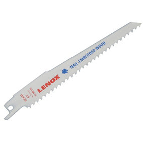 LENOX T20572-656R 20572-656R Wood Cutting Reciprocating Saw Blades 150mm 6 TPI (Pack 5) LEN20572