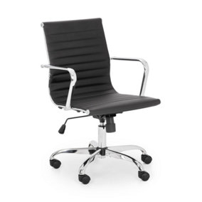 Leo Black & Chrome Office Chair