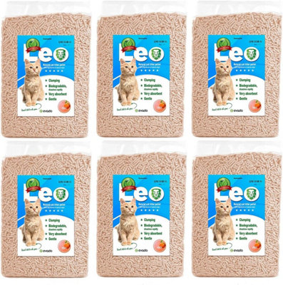 Leo Eco Friendly Cat Litter - PEACH Pack of 6 Price Comparisons | Compare The Build
