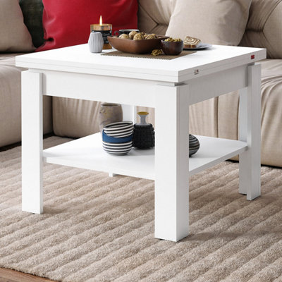 Leo Modern Extending Coffee Table - White Matt