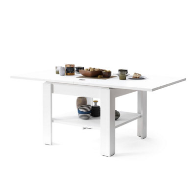 Leo Modern Extending Coffee Table - White Matt