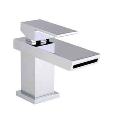 Leo Waterfall Basin Mono Mixer & Bath Shower Mixer Taps Chrome