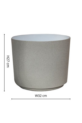 Leon Cement Planter H27Cm D32Cm