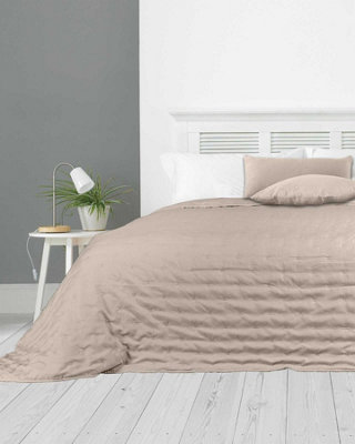 Leon Embossed Bedspread Double/King Size, Taupe, 240 x 260cm