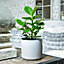 Leon Planter - Ceramic - L32 x W32 x H27 cm - White