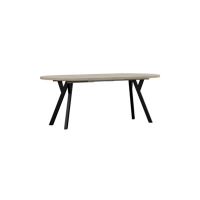 LEON Transformable Round Dining Table 90/180 cm Grandson Finish Modern ...