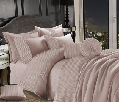 Leona Coral Double Duvet Cover Set