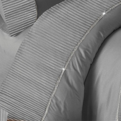 Leona Silver Double Duvet Cover Set