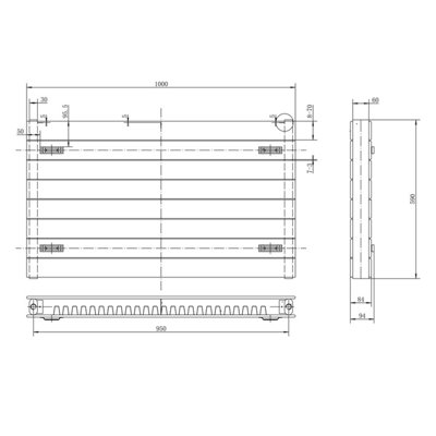 Leonardo Anthracite Horizontal Convector Radiator - 600x1000mm
