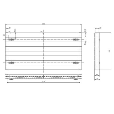 Leonardo Anthracite Horizontal Convector Radiator - 600x1200mm