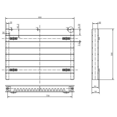 Leonardo Anthracite Horizontal Convector Radiator - 600x800mm