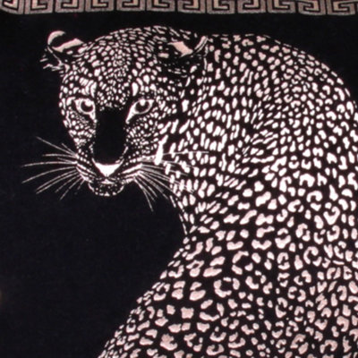 Leopard Foil Printed Velvet Filled Cushion