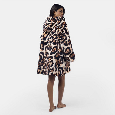 ＜BASERANGE＞TIER HOODED WRAP/フード LEOPARD HOODIE BLANKET SHERPA FLEECE SUPERSOFT PLUSH OVERSIZED