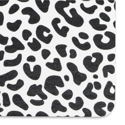 Leopard Print White Stone Non Slip Bath Mat - 4
