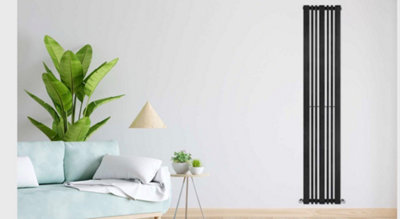 Leporce Brisbane Dual Panel Designer Radiator, Anthracite 500mm