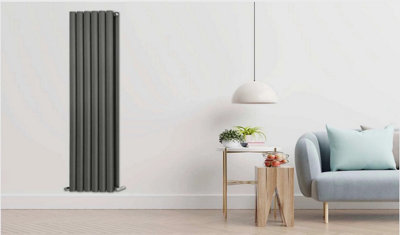 Leporce Milan Dual Panel Designer Radiator, Anthracite 1500 x 600mm