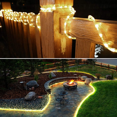 Lepro 10m 240 LED Outdoor Rope Lights, Warm White, Outdoor String ...