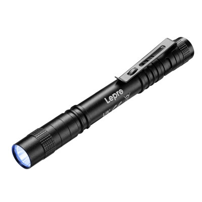 Lepro 365nm UV Torch, Ultraviolet Flashlight, UV Pen Torch with Clip, High UV Purity, Powered by 2 AAA Batteries (Not Included)