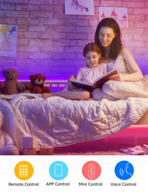 Lepro 5M RGB LED Strip Light Kit, Smart Life App & Remote Control, Works with Alexa and Google Assistant, 2.4GHz WiFi