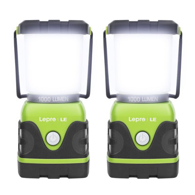 Lepro Camping Lantern, 1000 Lumen Camping Light Battery Powered, Dimmable Warm & Cool White, Pack of 2, D Batteries Not Included