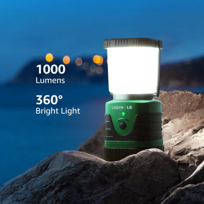 Lepro Camping Light Rechargeable, 1000 Lumen Camping Lantern, Dimmable 4 Modes Tent Lights with 4400mAh Power Bank, Pack of 2