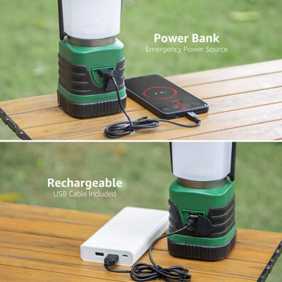 Lepro Camping Light Rechargeable, 1000 Lumen Camping Lantern, Dimmable 4 Modes Tent Lights with 4400mAh Power Bank, Pack of 2
