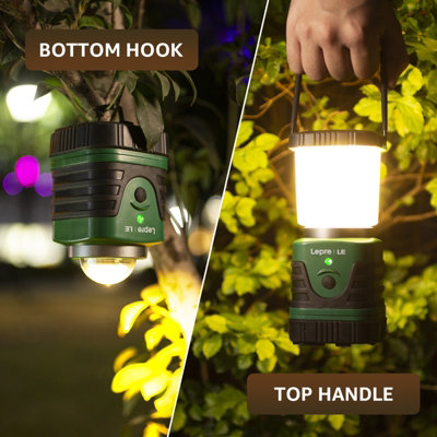 Lepro Camping Light Rechargeable, 1000 Lumen Camping Lantern, Dimmable 4 Modes Tent Lights with 4400mAh Power Bank, Pack of 2