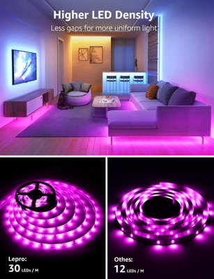 Lepro IP65 LED Strip Light 10M (5Mx2) RGB Kit, Smart Life App Control, Works with Alexa and Google Assistant, 2.4GHz WiFi