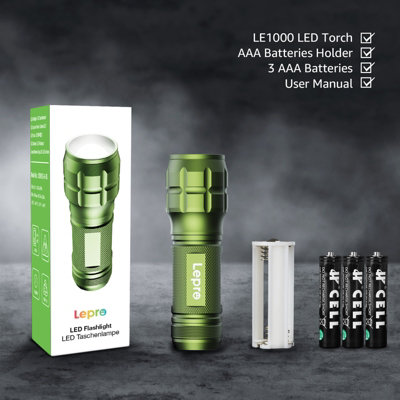 Lepro LE LED Torch Battery Powered, Zoomable, Water Resistant ...